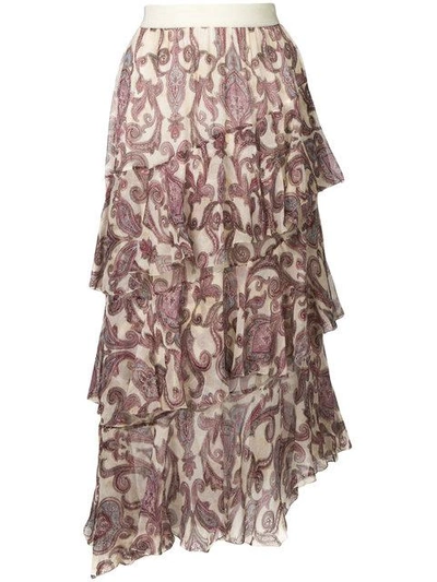 Shop Zimmermann Paisley Ruffled Skirt - Multicolour