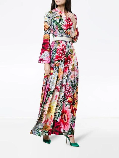 Shop Mary Katrantzou Desmine Paint By Numbers Print Long Dress In Pink
