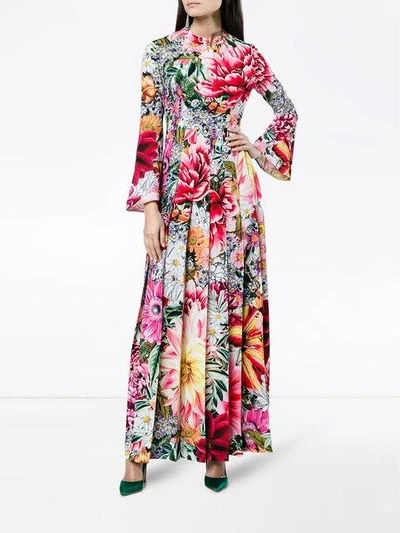 Shop Mary Katrantzou Desmine Paint By Numbers Print Long Dress In Pink