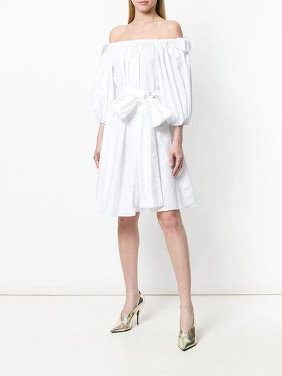 Shop Stella Mccartney Off-shoulder Bow Front Dress - White