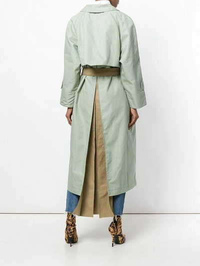 Shop Walk Of Shame Contrast Tail Trench Coat In Moss Green