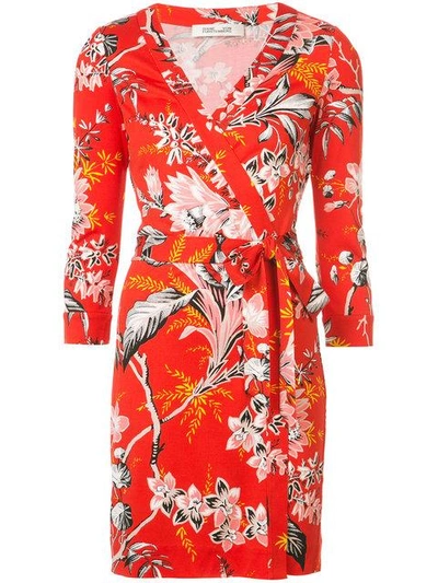 Shop Diane Von Furstenberg Dvf  Floral Wrap Dress - Red