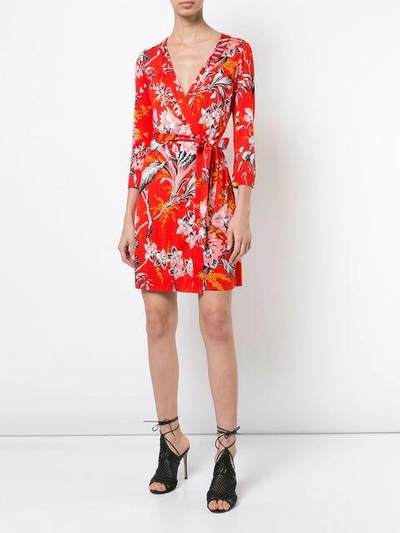 Shop Diane Von Furstenberg Dvf  Floral Wrap Dress - Red