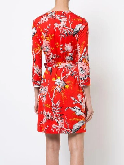 Shop Diane Von Furstenberg Dvf  Floral Wrap Dress - Red