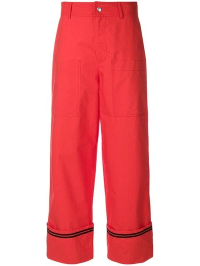 Shop Philosophy Di Lorenzo Serafini Cropped Straight Trousers In Red