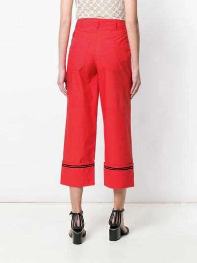 Shop Philosophy Di Lorenzo Serafini Cropped Straight Trousers In Red