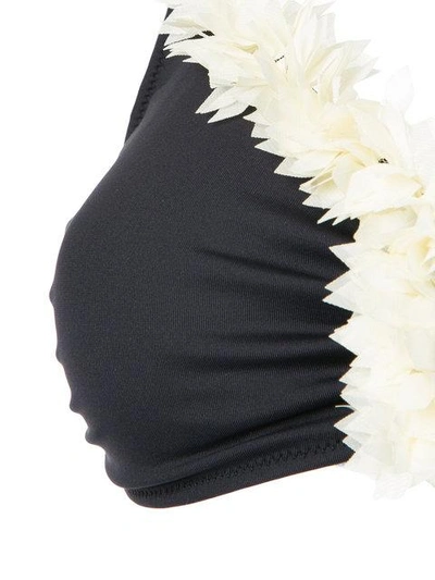 Shop La Reveche Asymmetric Floral Bikini In Black