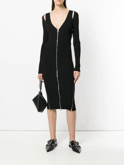 Shop Mcq By Alexander Mcqueen V-neck Cut-out Zipped Dress