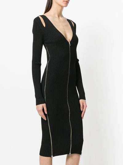 Shop Mcq By Alexander Mcqueen V-neck Cut-out Zipped Dress
