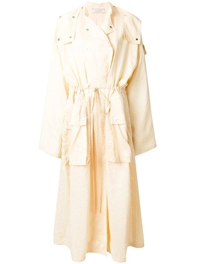 Shop Nina Ricci Oversized Hooded Trench - Neutrals