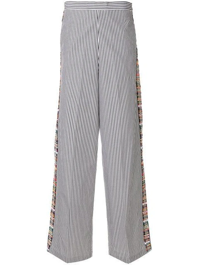 Shop Ports 1961 Flared Striped Trousers In Black