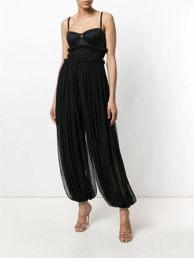 Shop Dolce & Gabbana Fitted Bodice Jumpsuit - Black