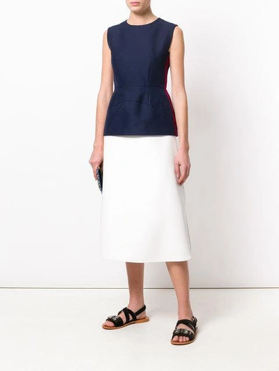 Shop Marni Panelled Peplum Blouse In Blue