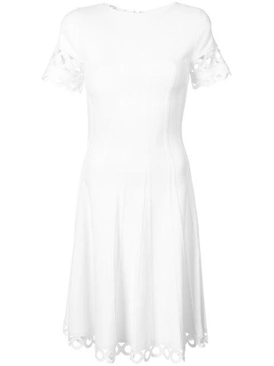 Shop Oscar De La Renta Circle Trim Flared Dress