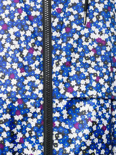Shop Kenzo Floral Print Windbreaker In Blue
