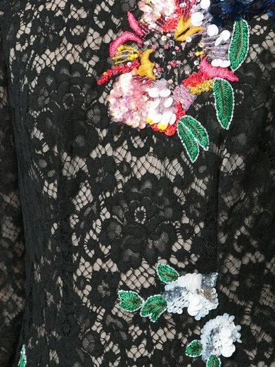 Shop Monique Lhuillier Flower Lace Gown
