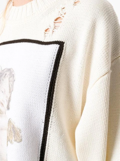 Shop Golden Goose Deluxe Brand Angel Print Distressed Sweater - Neutrals