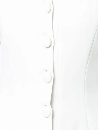 Shop Christian Siriano Puff Sleeved Button Jacket - White