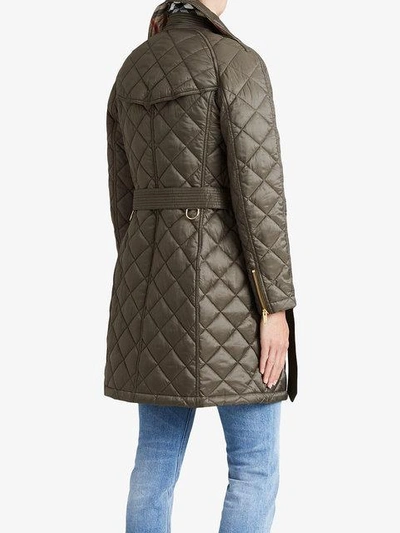 Shop Burberry Quilted Showerproof Parka - Grey