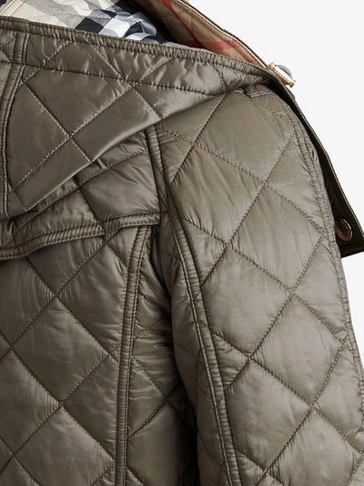 Shop Burberry Quilted Showerproof Parka - Grey