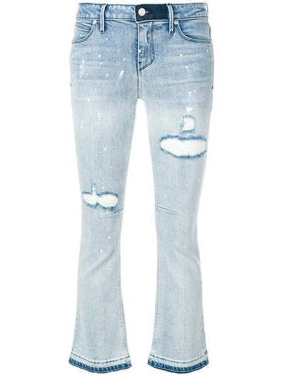 Shop Rta Cropped Flare Jeans In Blue