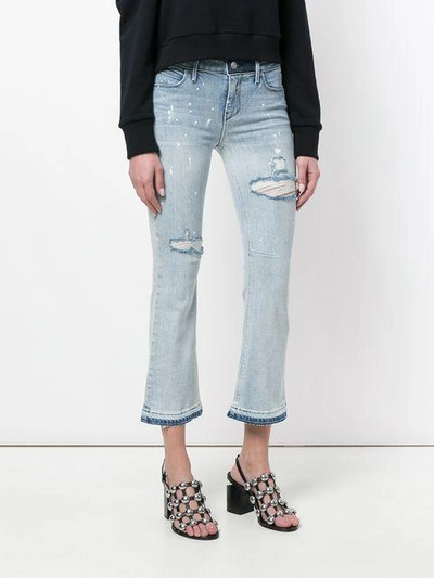 Shop Rta Cropped Flare Jeans In Blue