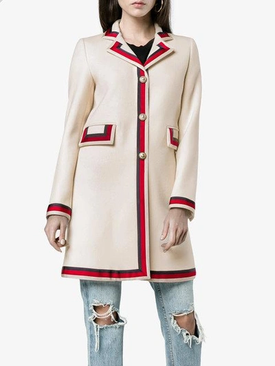 Shop Gucci Wool Long Sleeve Coat
