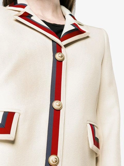 Shop Gucci Wool Long Sleeve Coat