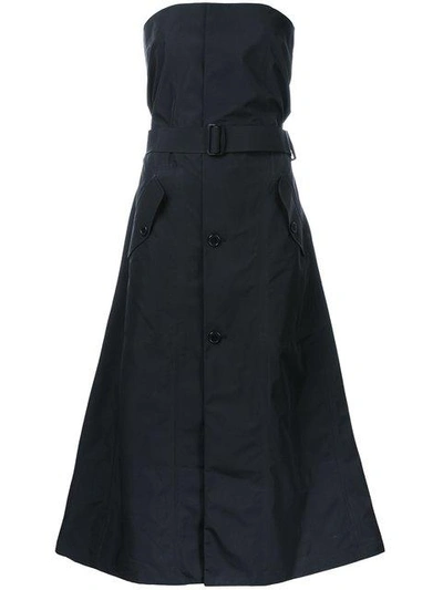 Shop Yang Li Strapless Buttoned Dress - Black
