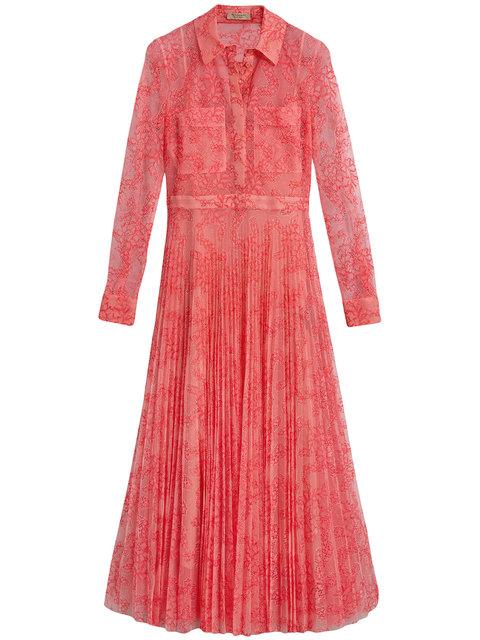 Burberry Pleated Lace Dress - Pink 
