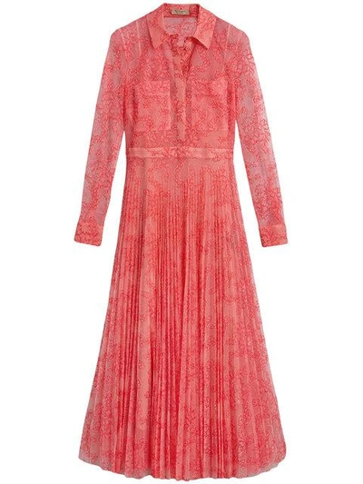 Burberry Pleated Lace Dress - Pink | ModeSens