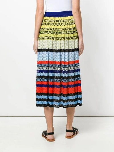 Shop Missoni Striped Crochet-knit Skirt In Multicolour