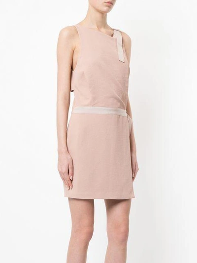 Shop Dion Lee Whitewash Utility Mini Dress In Muted Pink