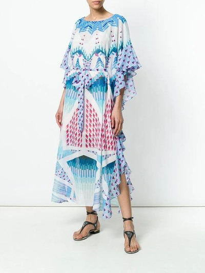 Shop Temperley London Cote Sunshade Kaftan Dress - Blue
