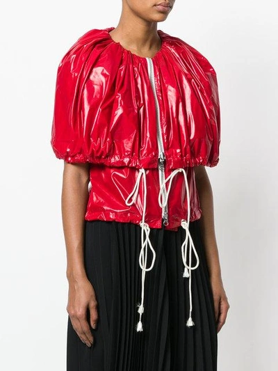Shop Calvin Klein 205w39nyc Zip-up Cape Jacket In Red