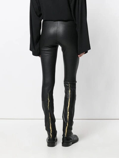 Shop Haider Ackermann Embroidered Detail Leggings In Black