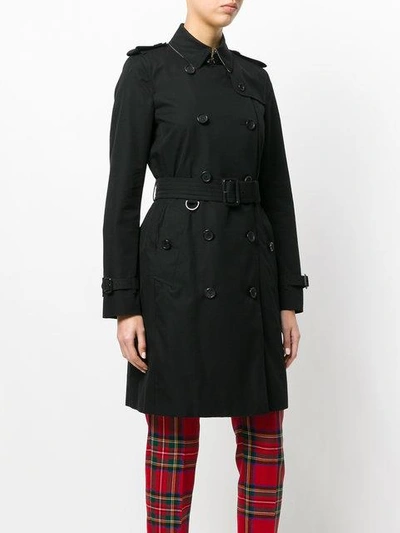 Shop Burberry The Kensington – Long Trench Coat In Black