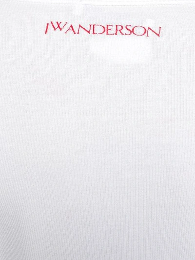 Shop Jw Anderson Tie Cuffed Top In White