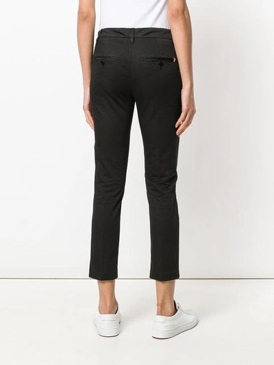 Shop Dondup Slim Cropped Trousers - Black