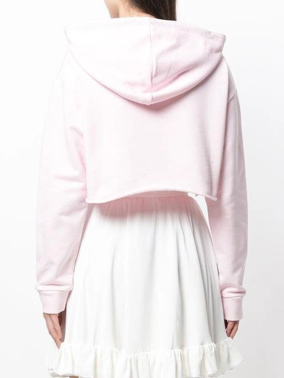 Shop Msgm X Diadora Branded Crop Hoodie In Pink