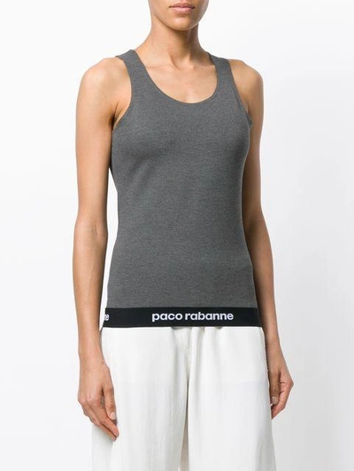 Shop Rabanne Bodyline Logo Vest In Grey