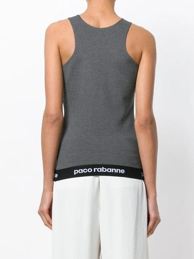 Shop Rabanne Bodyline Logo Vest In Grey