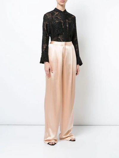 Shop Adam Lippes Pleated Front Flared Trousers