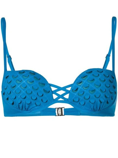 Shop La Perla Onyx Padded Bikini Top - Blue