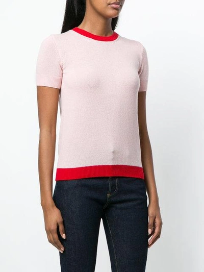 contrast-trim knitted top