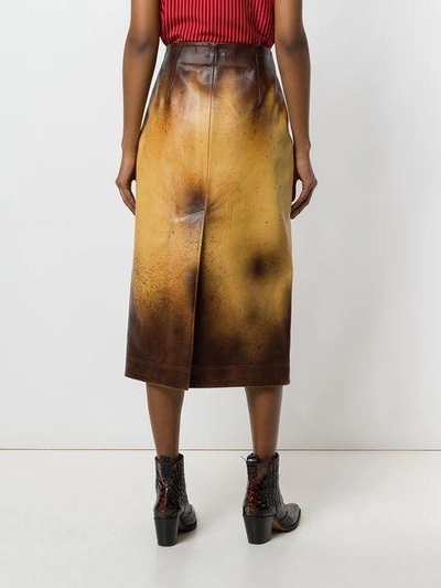 Shop Calvin Klein 205w39nyc Paint Splatter Skirt - Brown
