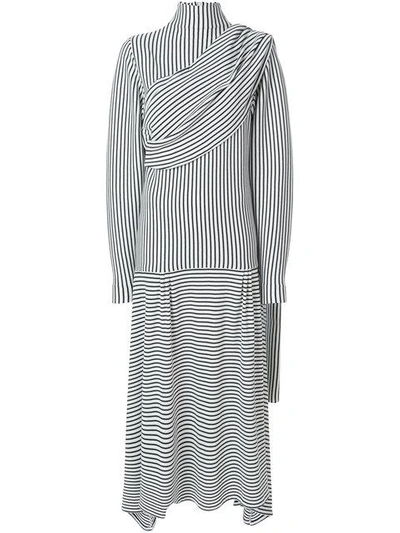 Shop Atu Body Couture Striped Dress In Black And White