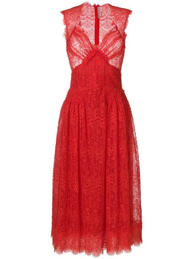 Shop Ermanno Scervino Lace Dress - Red
