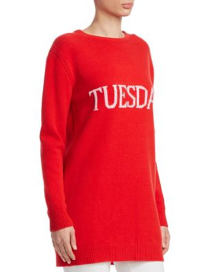 Shop Alberta Ferretti Rainbow Week Capsule Days Of The Week Tuesday Tunic In Red