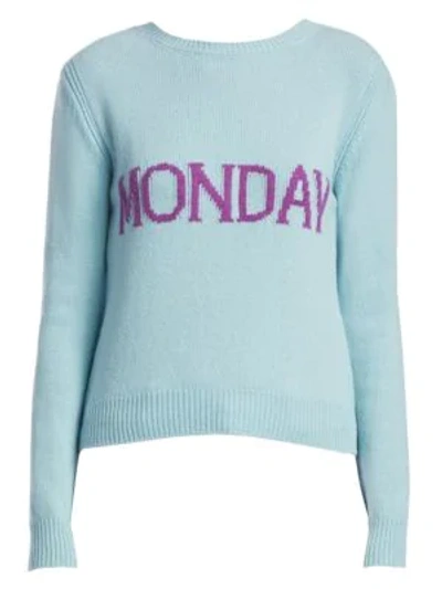 Shop Alberta Ferretti Rainbow Week Capsule Days Of The Week Monday Sweater In Light Blue